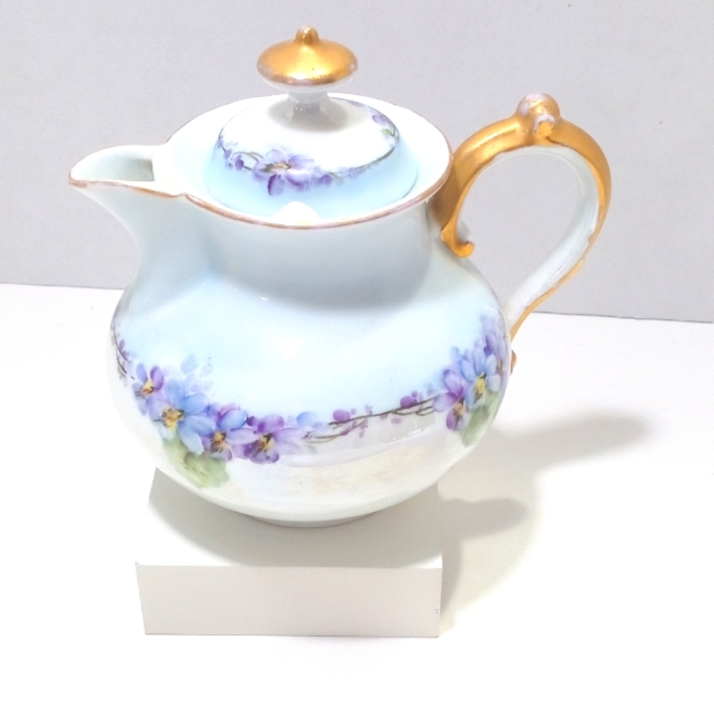 Antique Purple Violet Creamer Pitcher Marked Royal Bavaria Art Nouveau